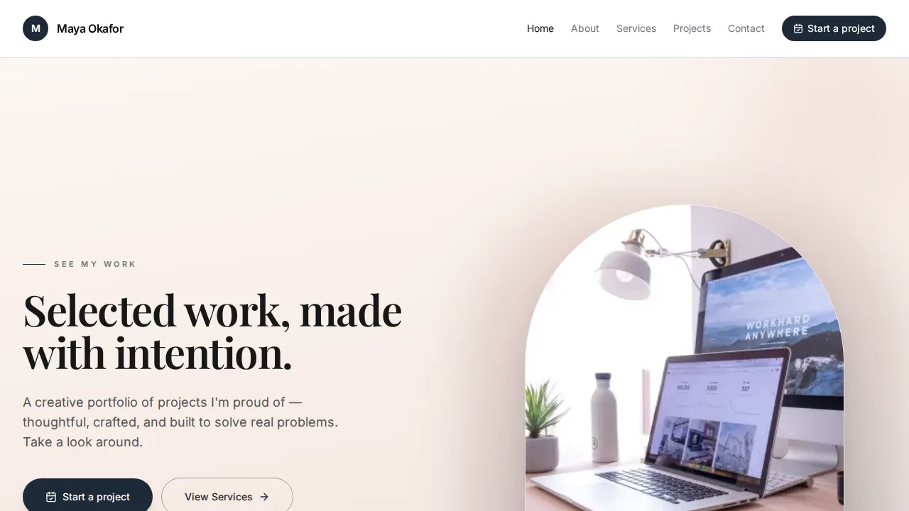 Creator Portfolio template preview