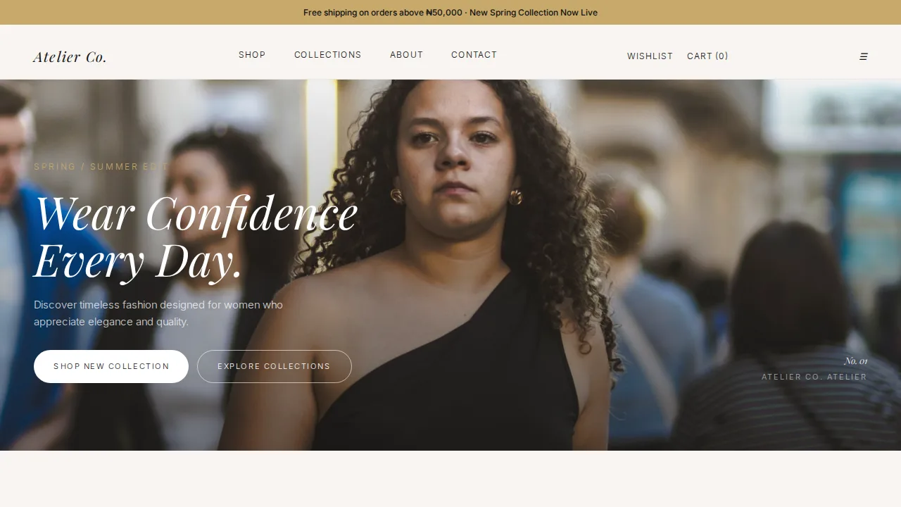 Atelier Fashion Store template preview